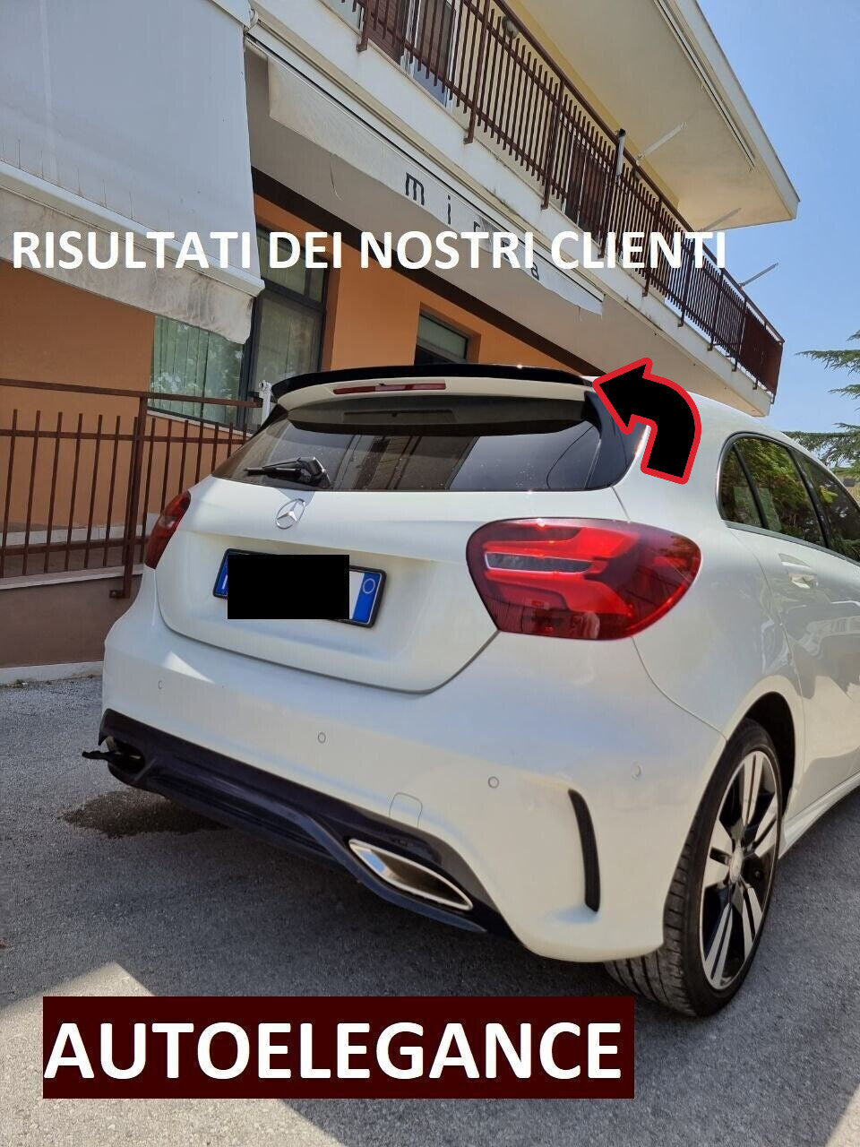 🔥0501 SPOILER ADATTO PER MERCEDES CLASSE A W176 2012-2018 NERO LUCIDO ALA🔥