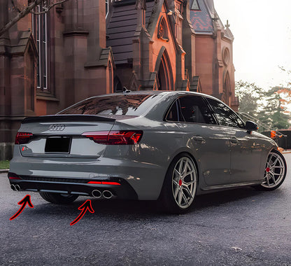 ⭐2122 DIFFUSORE ADATTO PER AUDI A4 B9 19+ SLINE CARBONIO LOOK TUNING+TERMINALI⭐
