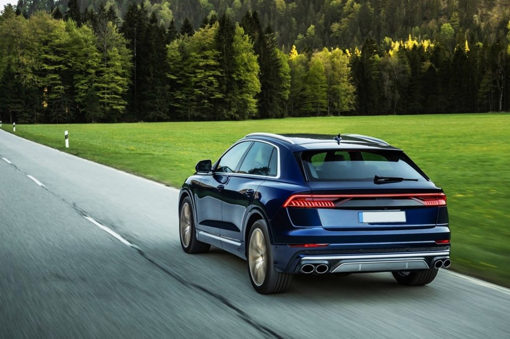 2123⭐DIFFUSORE AUDI Q8 18+ S-LINE LOOK SQ8 GRIGIO SATINATO+TERMINALI CROMATI⭐