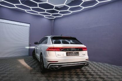 2123⭐DIFFUSORE AUDI Q8 18+ S-LINE LOOK SQ8 GRIGIO SATINATO+TERMINALI CROMATI⭐