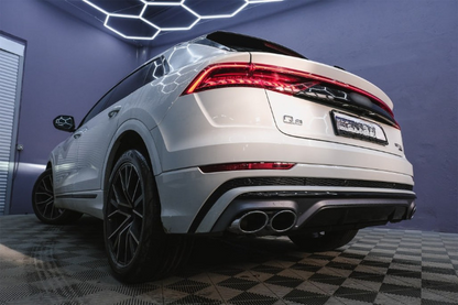 2123⭐DIFFUSORE AUDI Q8 18+ S-LINE LOOK SQ8 GRIGIO SATINATO+TERMINALI CROMATI⭐