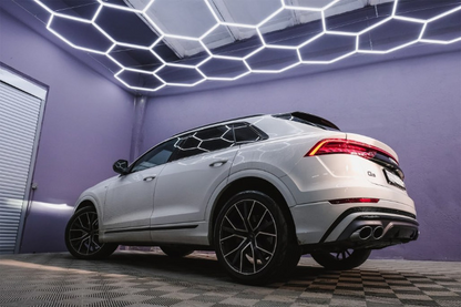 2123⭐DIFFUSORE AUDI Q8 18+ S-LINE LOOK SQ8 GRIGIO SATINATO+TERMINALI CROMATI⭐