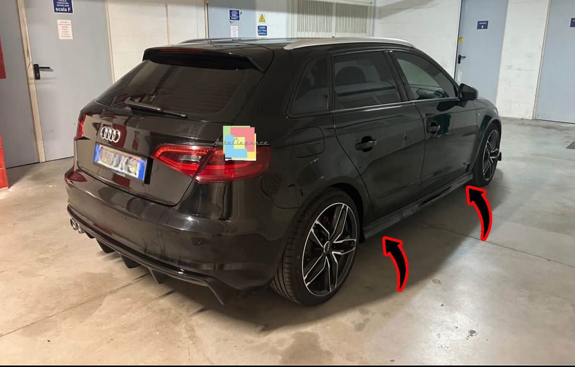 0964✨MINIGONNE LATERALI PER AUDI A3 8V SPORTBACK 2012-2019 SOTTO PORTA S3 SLINE✨