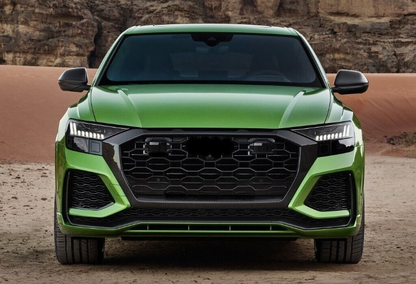 💎GRIGLIA ANTERIORE ADATTO PER AUDI Q8 2018+ DESIGN SPORTIVO PIANOFORTE NERO💎