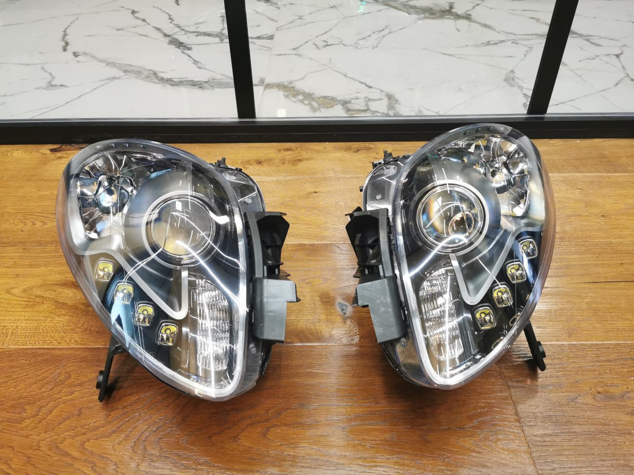 2124✨FARI ANTERIORI LED ADATTO PER ALFA ROMEO GIULIETTA 10+ NERI CON LENTICOLAR✨