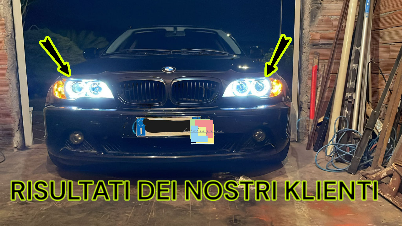 🔥 Coppia Fari adatto per BMW SERIE 3 E46 COUPE ANGEL EYES LED 2003-2006🔥