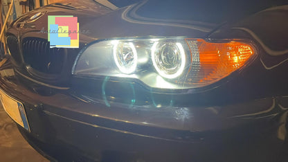 🔥 Coppia Fari adatto per BMW SERIE 3 E46 COUPE ANGEL EYES LED 2003-2006🔥