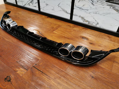 🔥0348 ADATTO PER VW GOLF 7.5 DIFFUSORE POSTERIORE LOOK QUATTRO TERMINALI🔥