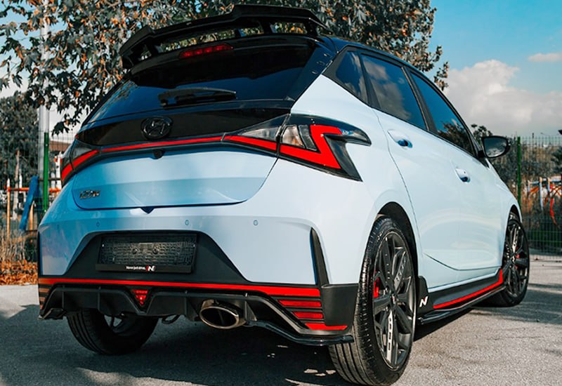 ⭐Flap posteriori Adatto per Hyundai I20 N 3 2020+ - Flap/Rear Side nero lucido ⭐