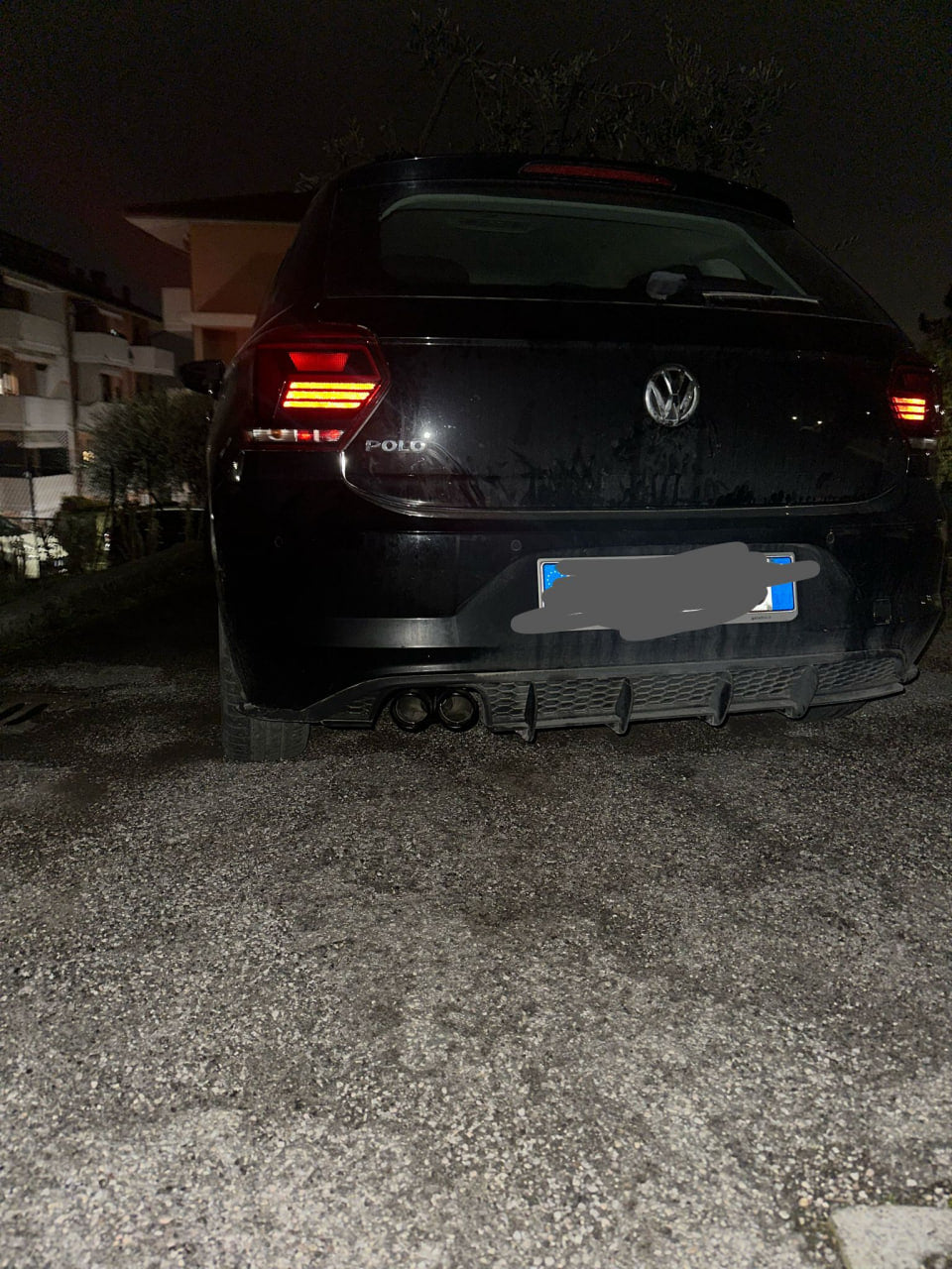 0967⭐DIFFUSORE POSTERIORE ADATTO PER VW POLO AW1 2018+ LOOK GTI ABS NERO OPACO⭐