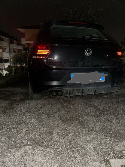 0967⭐DIFFUSORE POSTERIORE ADATTO PER VW POLO AW1 2018+ LOOK GTI ABS NERO OPACO⭐