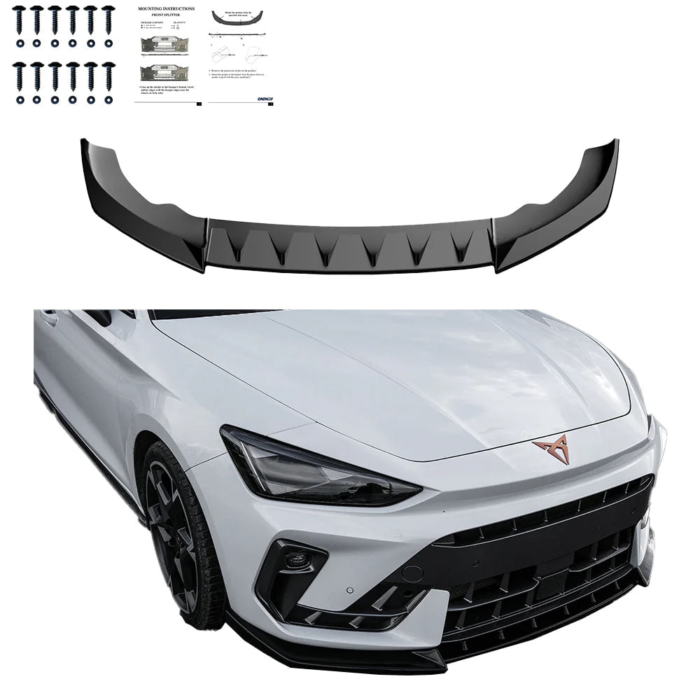 🔝2128 SPLITTER ADATTO PER CUPRA LEON 2024+ NERO LUCIDO🔝