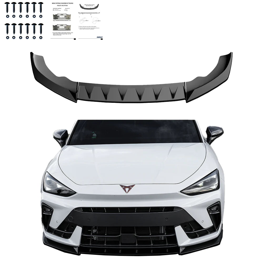 🔝2128 SPLITTER ADATTO PER CUPRA LEON 2024+ NERO LUCIDO🔝