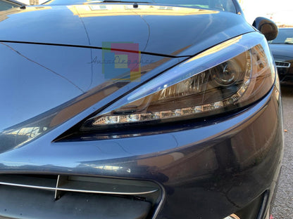 ⭐COPPIA FARI ANTERIORI ADATTO PER PEUGEOT 207 2006-2012 NERI DRL LED dayline⭐