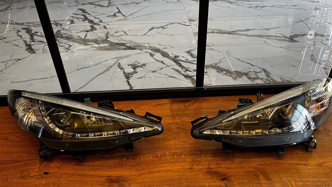 ⭐COPPIA FARI ANTERIORI ADATTO PER PEUGEOT 207 2006-2012 NERI DRL LED dayline⭐