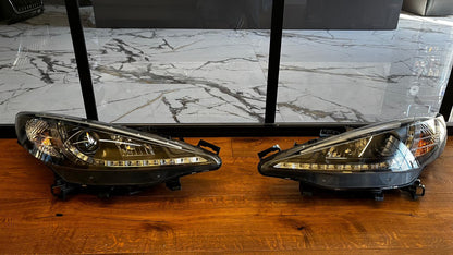 ⭐COPPIA FARI ANTERIORI ADATTO PER PEUGEOT 207 2006-2012 NERI DRL LED dayline⭐