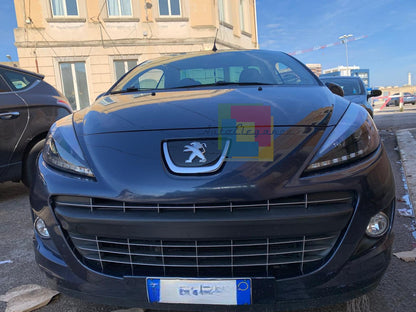 ⭐COPPIA FARI ANTERIORI ADATTO PER PEUGEOT 207 2006-2012 NERI DRL LED dayline⭐