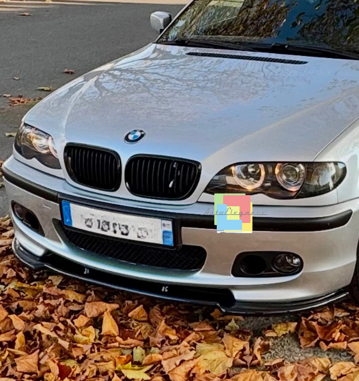 0640⭐LAMA BMW SERIE 3 E46 M3 SOTTO PARAURTI ANTERIORE ABS NERO LUCIDO SPLITTER🔥