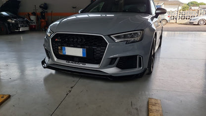 SPLITTER SOTTO PARAURTI ADATTO PER AUDI A3 8V 2017+ RS3 ABS LOOK NERO LUCIDO
