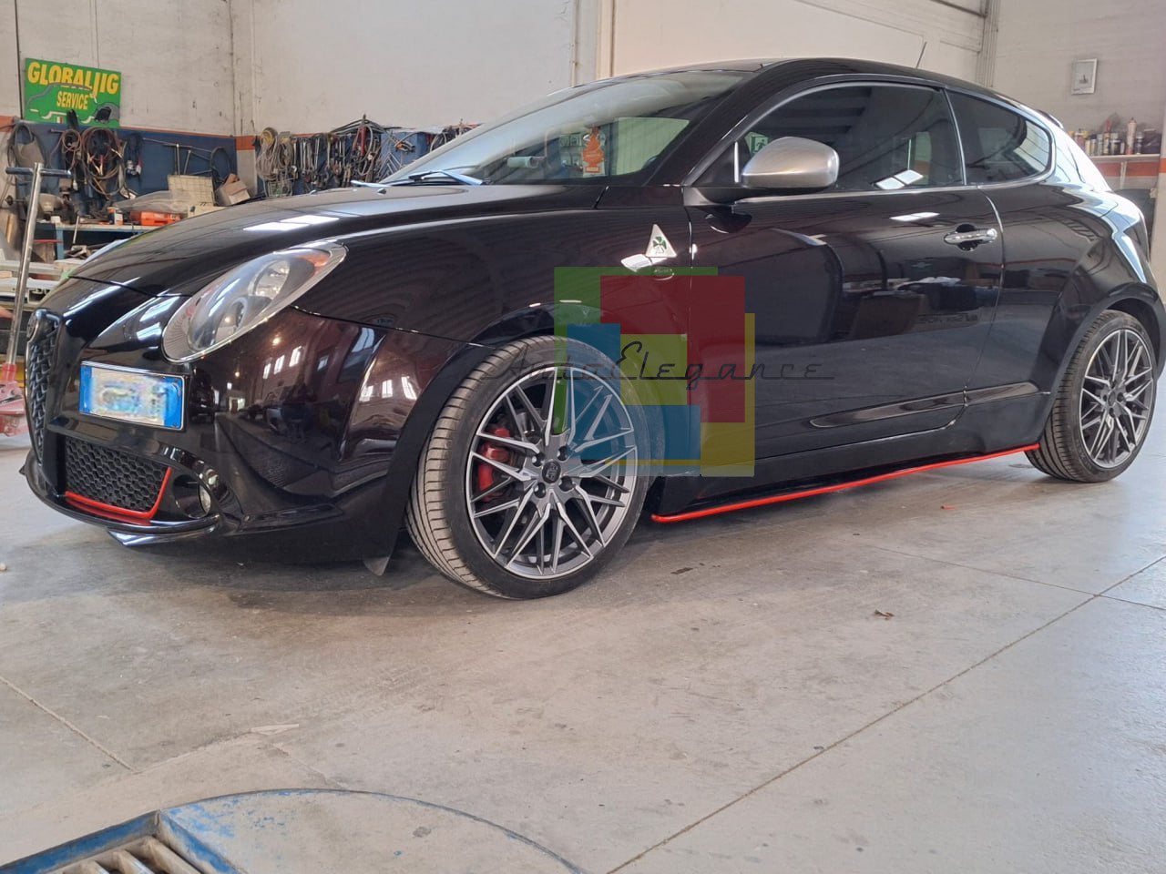 1562🔥FLAPS SOTTO MINIGONNE  ADATTE PER ALFA ROMEO MITO ABS NERO LUCIDO🔥