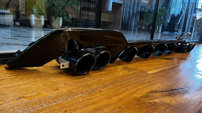 💕ART.2140 DIFFUSORE +TERMINALI BMW SERIE 3 G20 G21 18-22 MSPORT NERO LUCIDO 💕