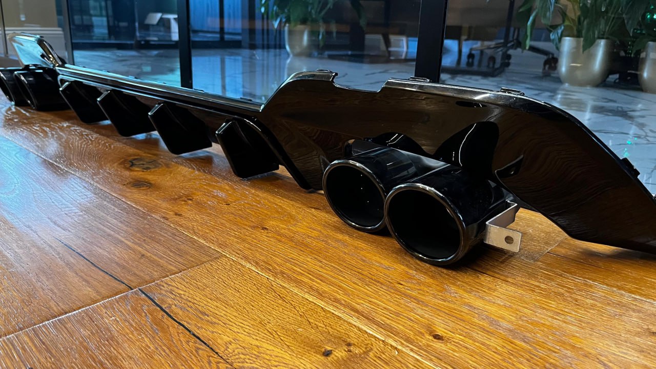 💕ART.2140 DIFFUSORE +TERMINALI BMW SERIE 3 G20 G21 18-22 MSPORT NERO LUCIDO 💕