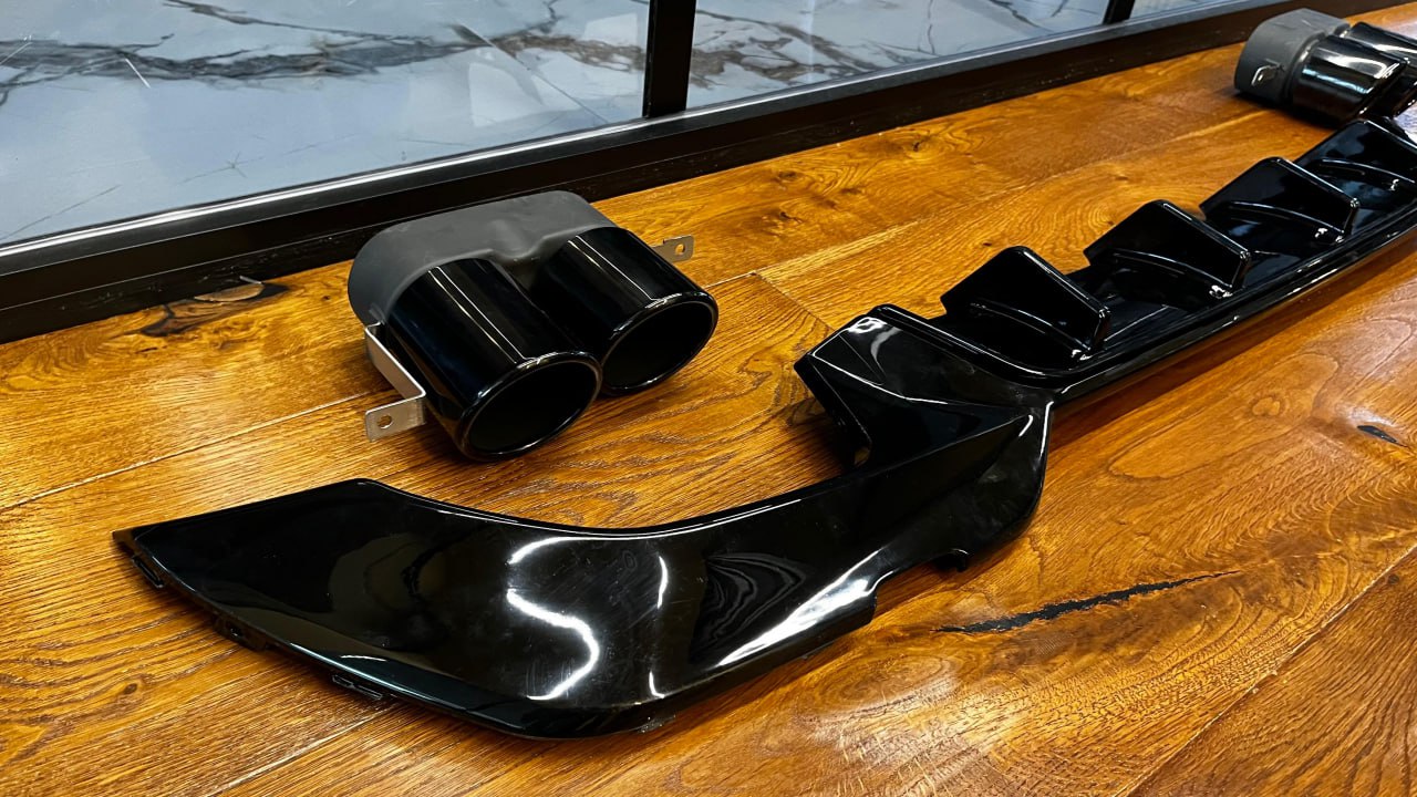 💕ART.2140 DIFFUSORE +TERMINALI BMW SERIE 3 G20 G21 18-22 MSPORT NERO LUCIDO 💕