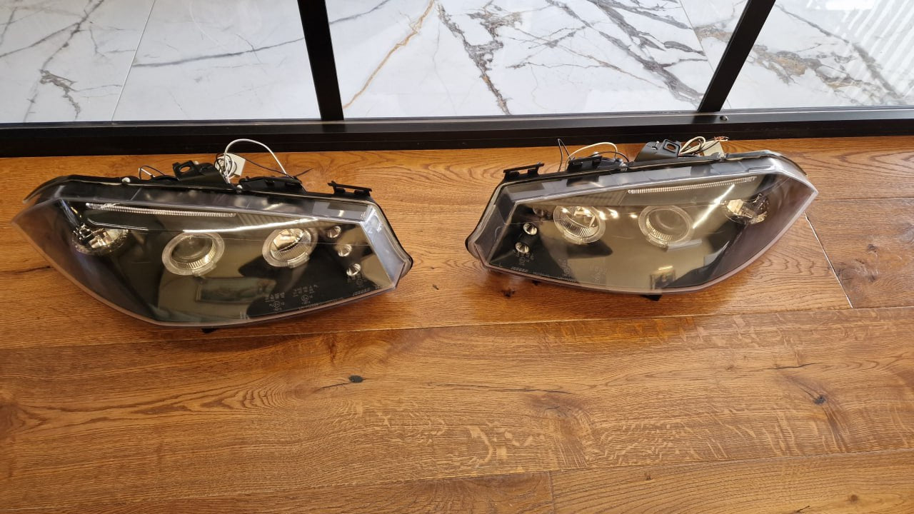 🔥2141 FARI ANTERIORI ADATTE PER RENAULT MEGANE MK2 2002-2005 ANGEL EYES NERI🔥