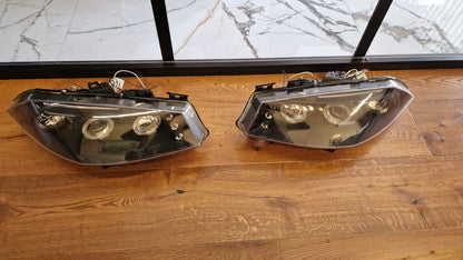 🔥2141 FARI ANTERIORI ADATTE PER RENAULT MEGANE MK2 2002-2005 ANGEL EYES NERI🔥