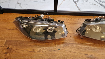 🔥2141 FARI ANTERIORI ADATTE PER RENAULT MEGANE MK2 2002-2005 ANGEL EYES NERI🔥