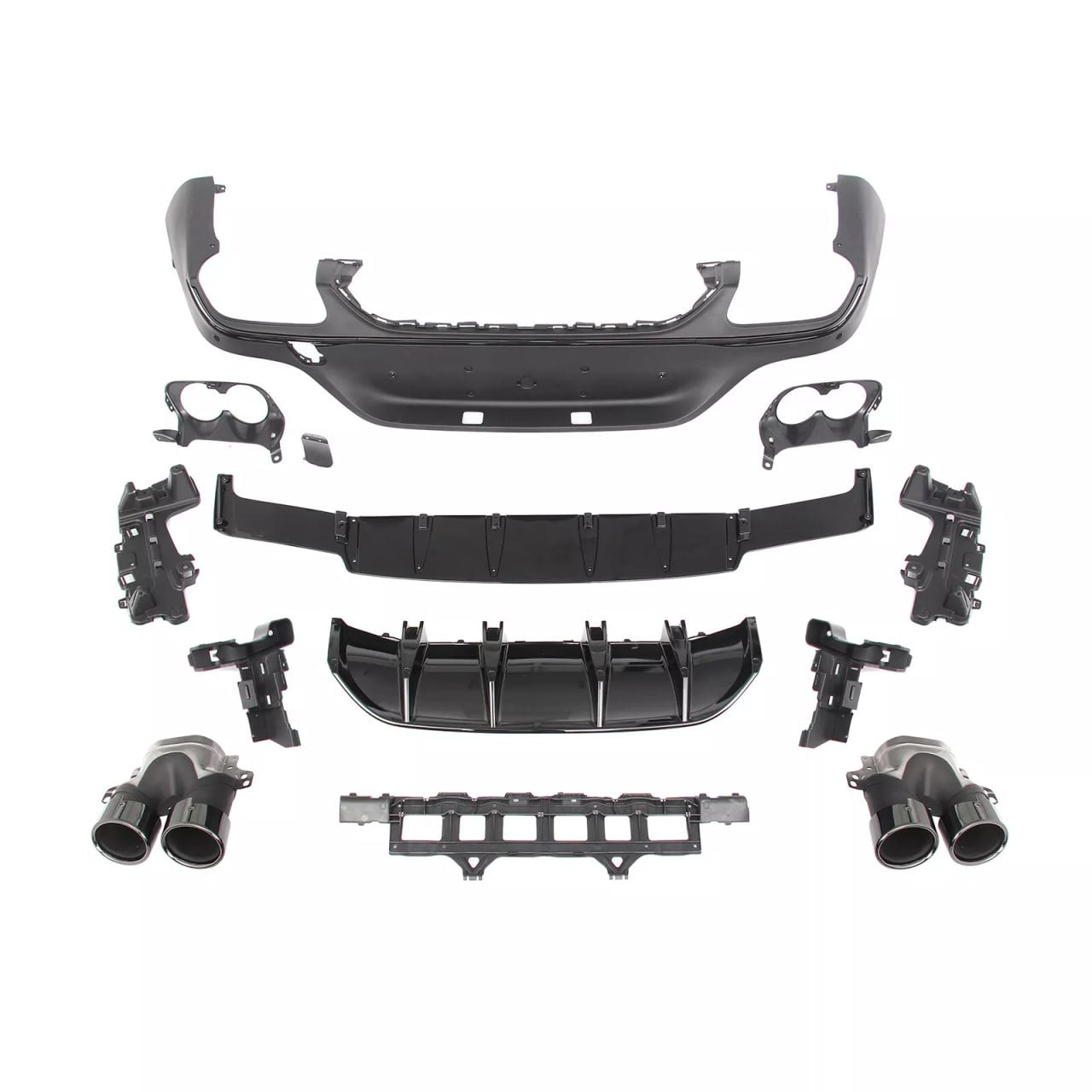 ART.2144 DIFFUSORE GLC C253 2015-2019 AMG COUPE LOOK GLC43 NERO + TERMINALI