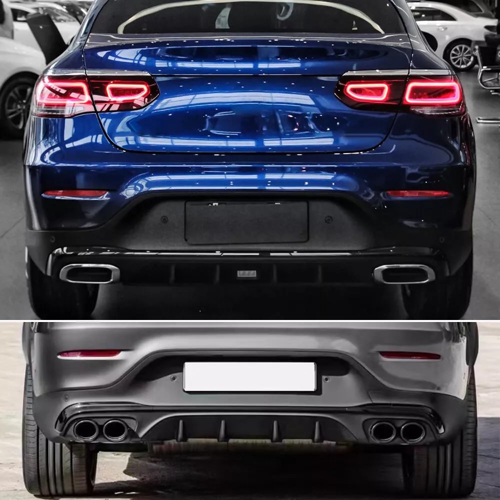 🔥2144 DIFFUSORE PER MERCEDES GLC C253 15-20 COUPE LOOK GLC43 AMG + TERMINALI🔥