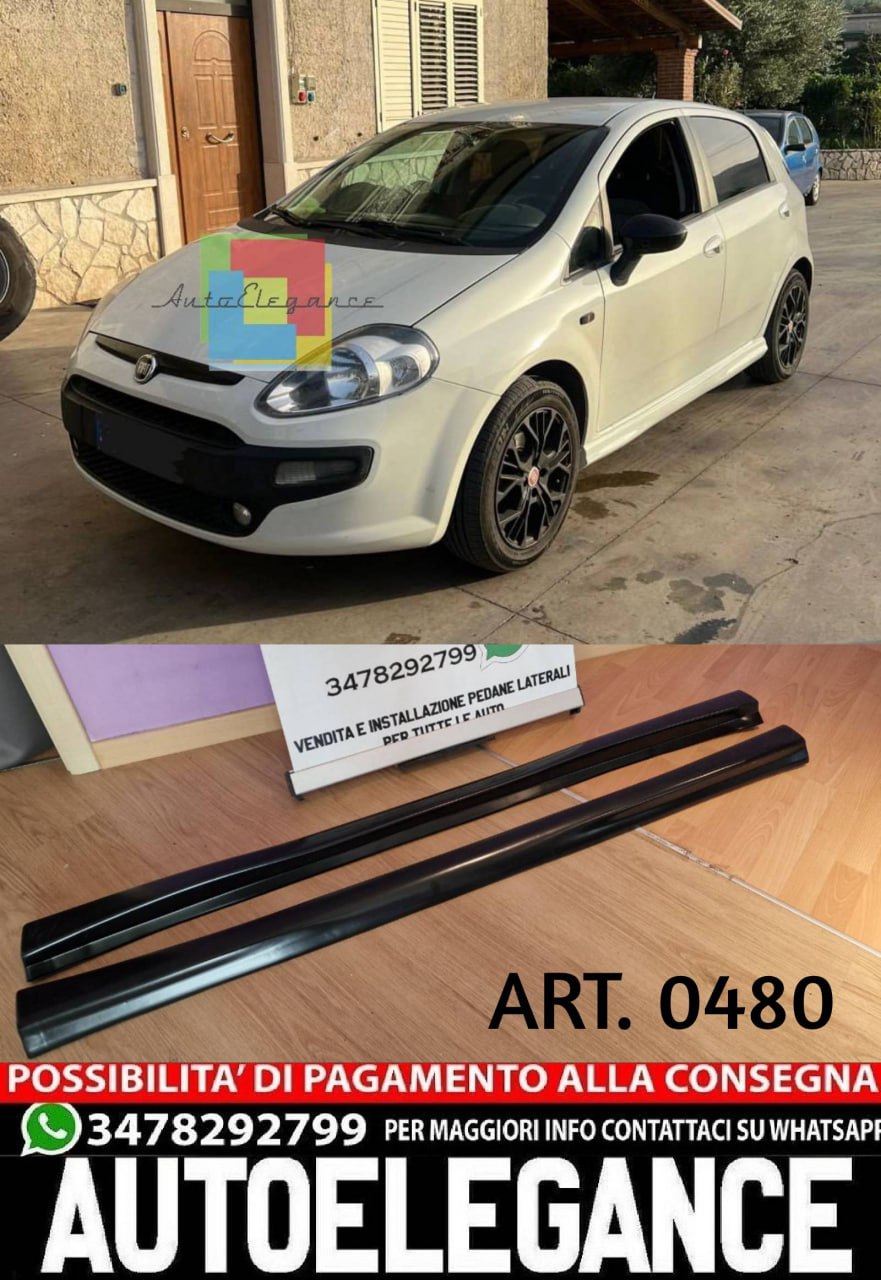 0480 MINIGONNE LATERALI FIAT PUNTO GRANDE PUNTO EVO SOTTO PORTA ABS
