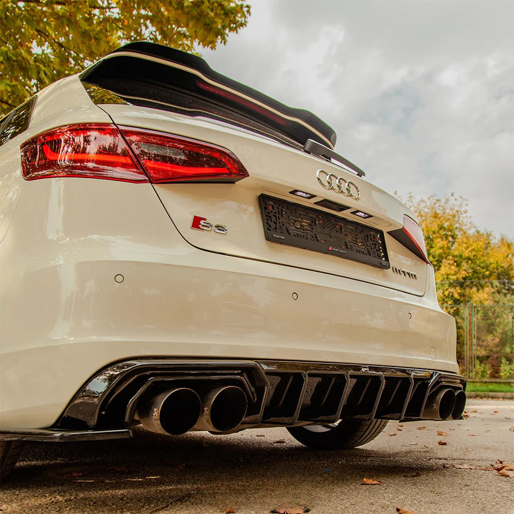 ⭐2150 DIFFUSORE ADATTO PER AUDI A3 8V 2012-2016 SLINE S3 NERO LUCIDO 2+2⭐