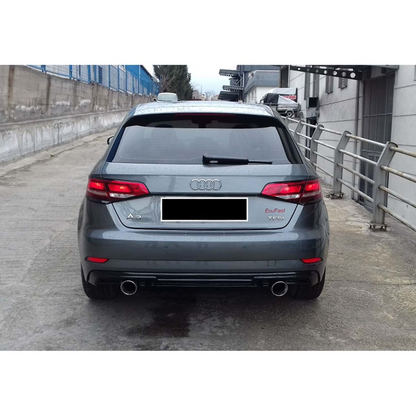 ⭐2157 DIFFUSORE ADATTO PER AUDI A3 8V 2016-2020 LOOK S3 NERO LUCIDO 1+1⭐
