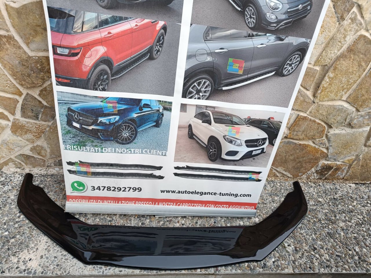 ART. 0155🔥SPLITTER SCIROCCO 2008-2013 R R-LINE NERO LUCIDO 🔥