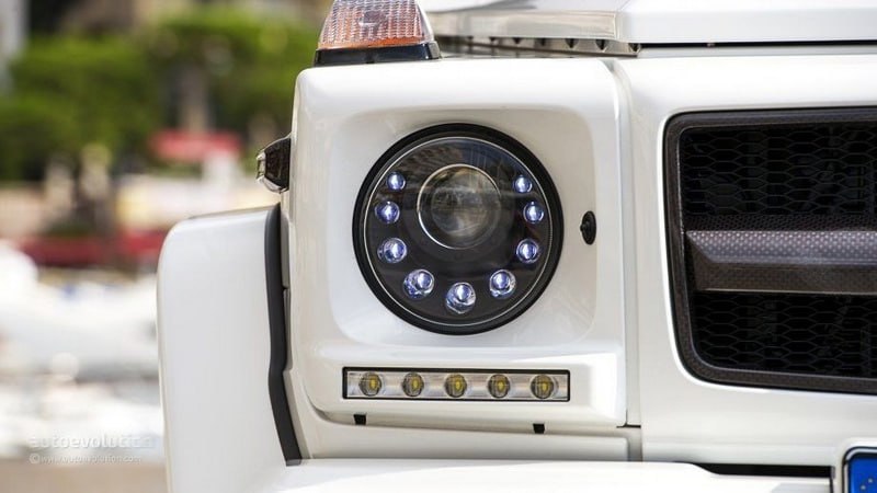 ART. 0693🔥 COPRI FARI CLASSE G W463 1989-2012 CON LUCI DIURNE LED DRL🔥