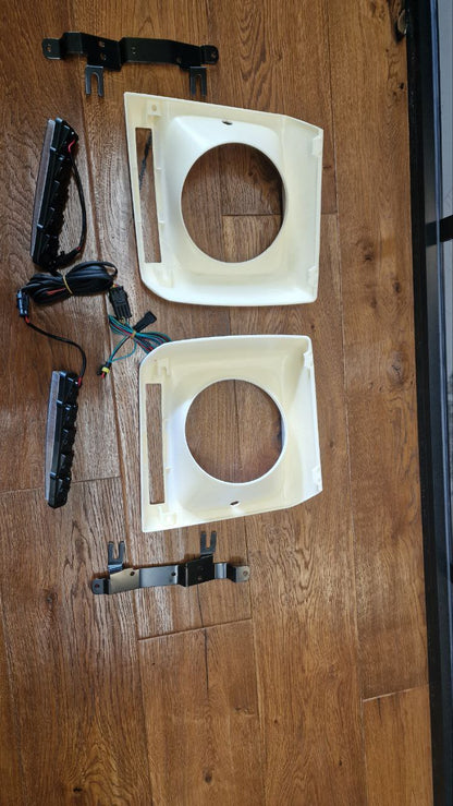 ART. 0693🔥 COPRI FARI CLASSE G W463 1989-2012 CON LUCI DIURNE LED DRL🔥