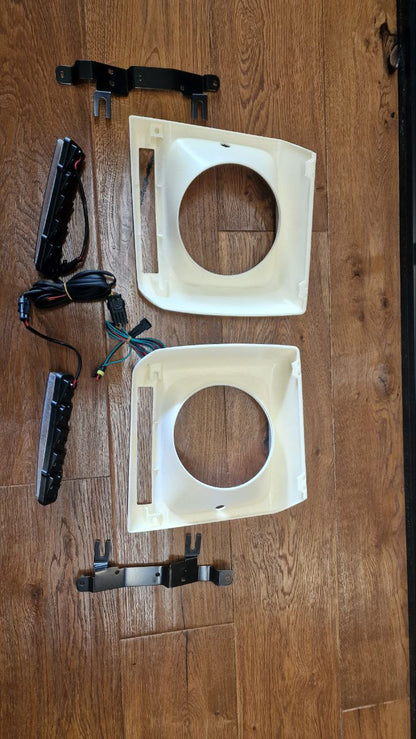 ART. 0693🔥 COPRI FARI CLASSE G W463 1989-2012 CON LUCI DIURNE LED DRL🔥