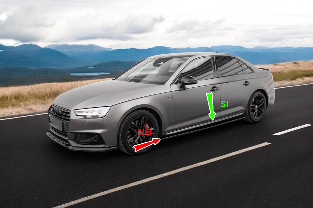 ⭐2164 coppia minigonne laterali AUDI A4 da verniciare look S line⭐