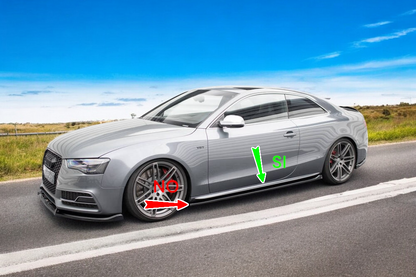 ⭐2164 coppia minigonne laterali AUDI A5, A5 sportback da verniciare look S line⭐
