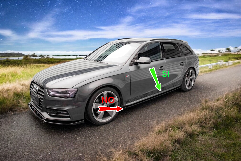 ⭐2164⭐coppia minigonne laterali AUDI A4 da verniciare look S line⭐