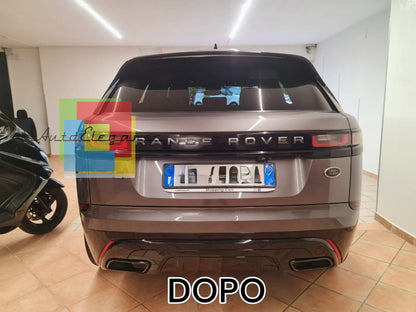 🔥0755 DIFFUSORE RANGE ROVER VELAR SUVL560 17+TERMINALI  ALL BLACK NERO LUCIDO🔥