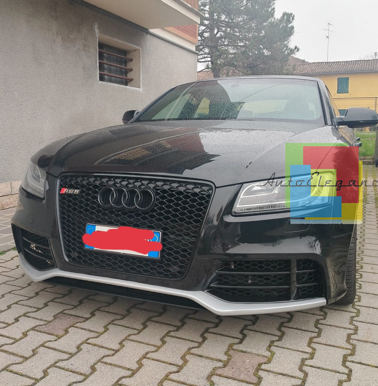 1484⭐PARAURTI ANTERIORE ADATTO PER AUDI A5 8T PRE-FACELIFT LOOK GREZ DESIGN RS5⭐