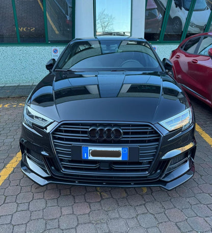 🔥1789 SPLITTER ADATTO PER AUDI A3 8V 2017-2020 S3 SLINE NERO LUCIDO V.2🔥