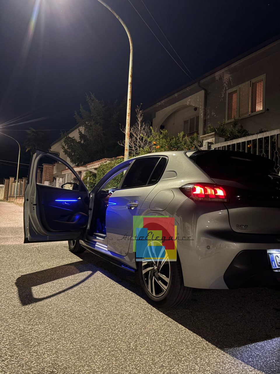 🔥0476 PEUGEOT 207 SPLITTER NERO LUCIDO SOTTO MINIGONNE LATERALI SOTTOPORTA🔥
