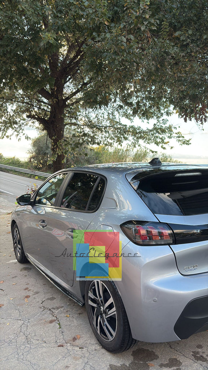 🔥0476 PEUGEOT 207 SPLITTER NERO LUCIDO SOTTO MINIGONNE LATERALI SOTTOPORTA🔥