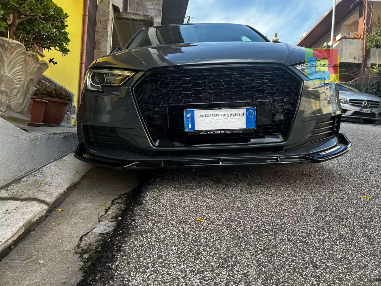 🔥2190 SPLITTER ADATTO PER AUDI A3 8V2016-2020 LIFT STANDARD NERO LUCIDO🔥