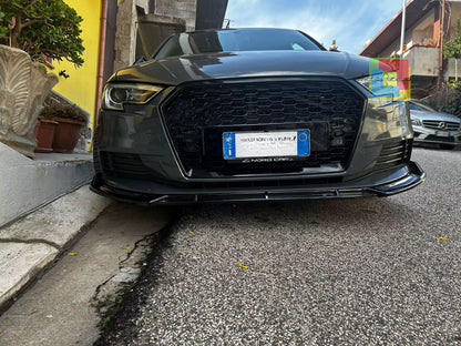 🔥2190 SPLITTER ADATTO PER AUDI A3 8V2016-2020 LIFT STANDARD NERO LUCIDO🔥