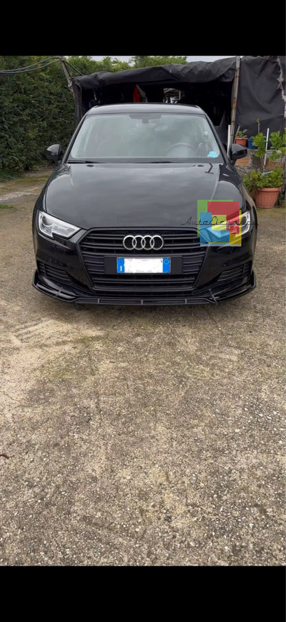 🔥2190 SPLITTER ADATTO PER AUDI A3 8V2016-2020 LIFT STANDARD NERO LUCIDO🔥